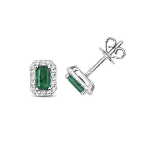 Emerald Earrings White Gold